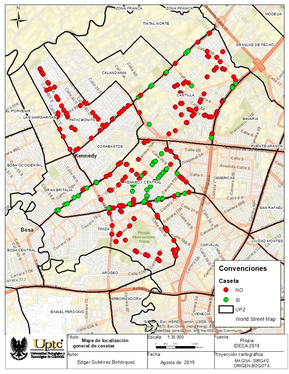 Mapa de localización general de casetas