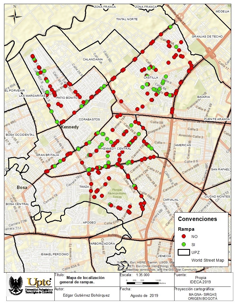 Mapa de localización general de rampas