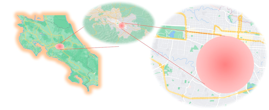 Costa Rica: Ubicación de la Gran Área Metropolitana, 2021