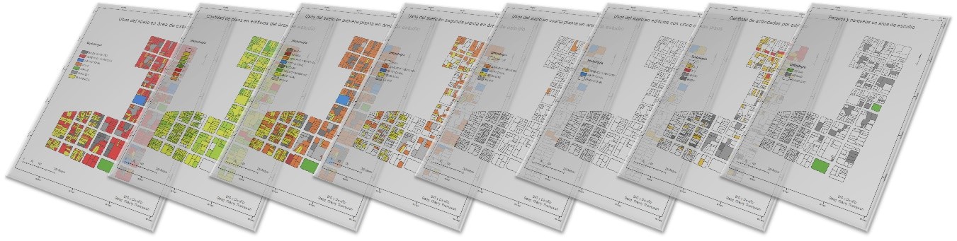 San José: conjunto de mapas sobre zona de análisis focalizado, 2017