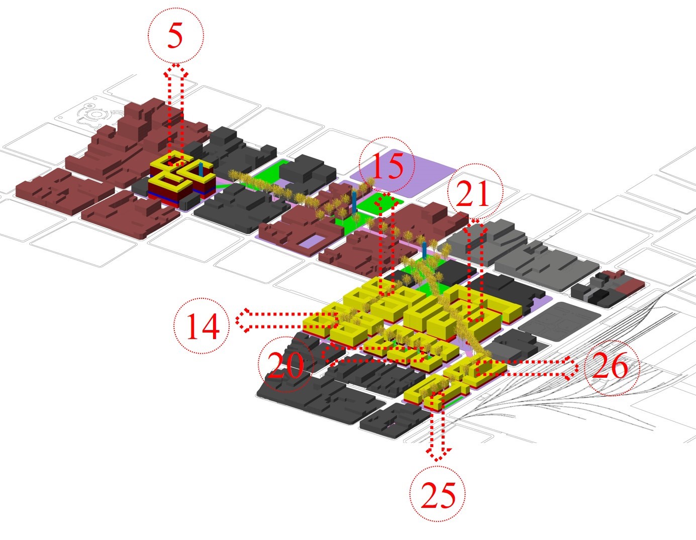 San José: propuesta volumétricos/numéricos sobre la zona de estudio, 2017