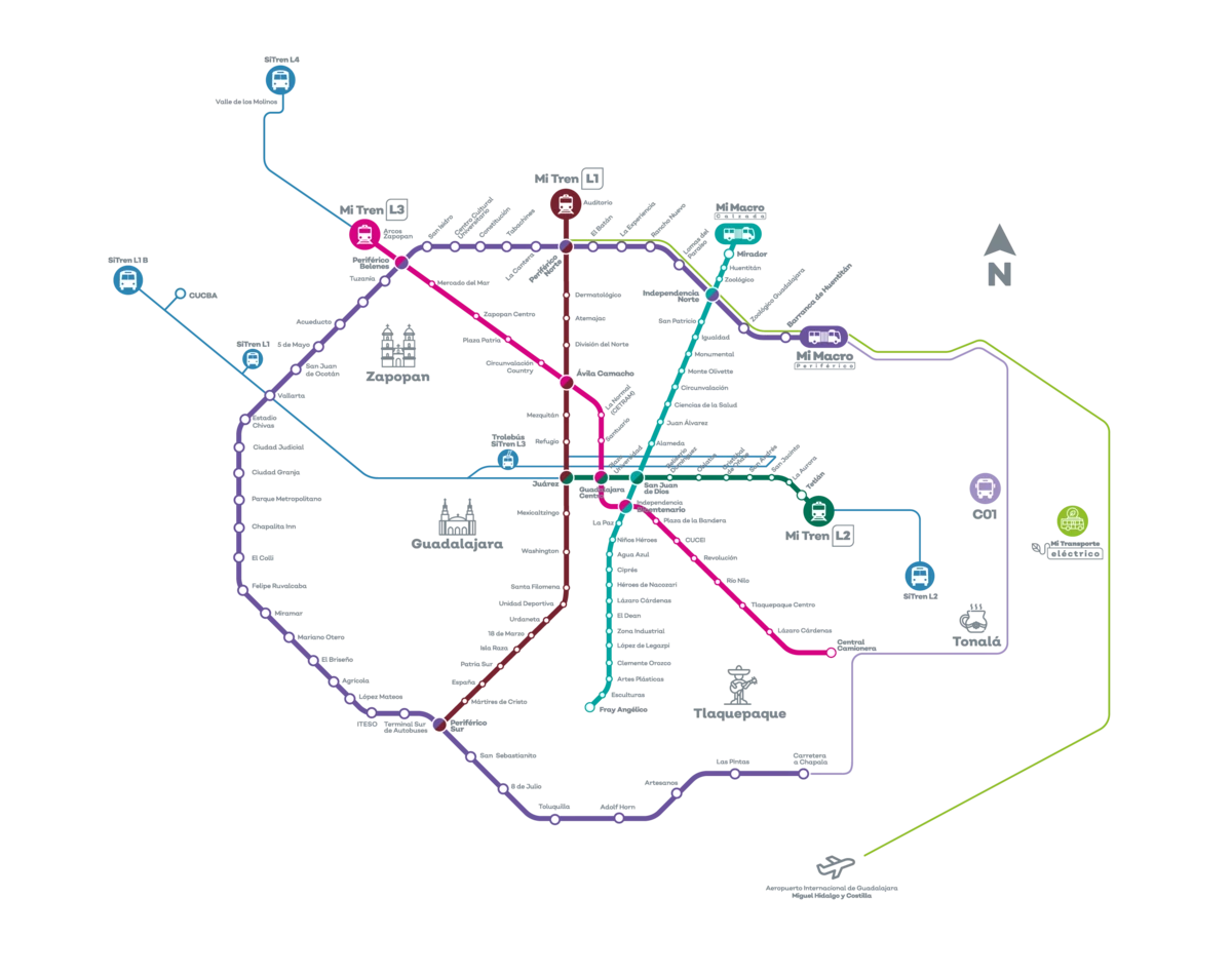 Sistemas de transporte público en el Área Metropolitana de Guadalajara 2021