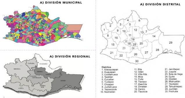 División política del Estado de Oaxaca