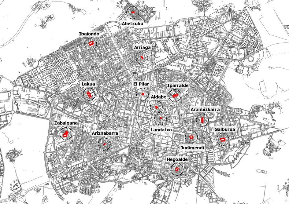 La red de 14 centros cívicos socioculturales y de servicios municipales de Vitoria-Gasteiz