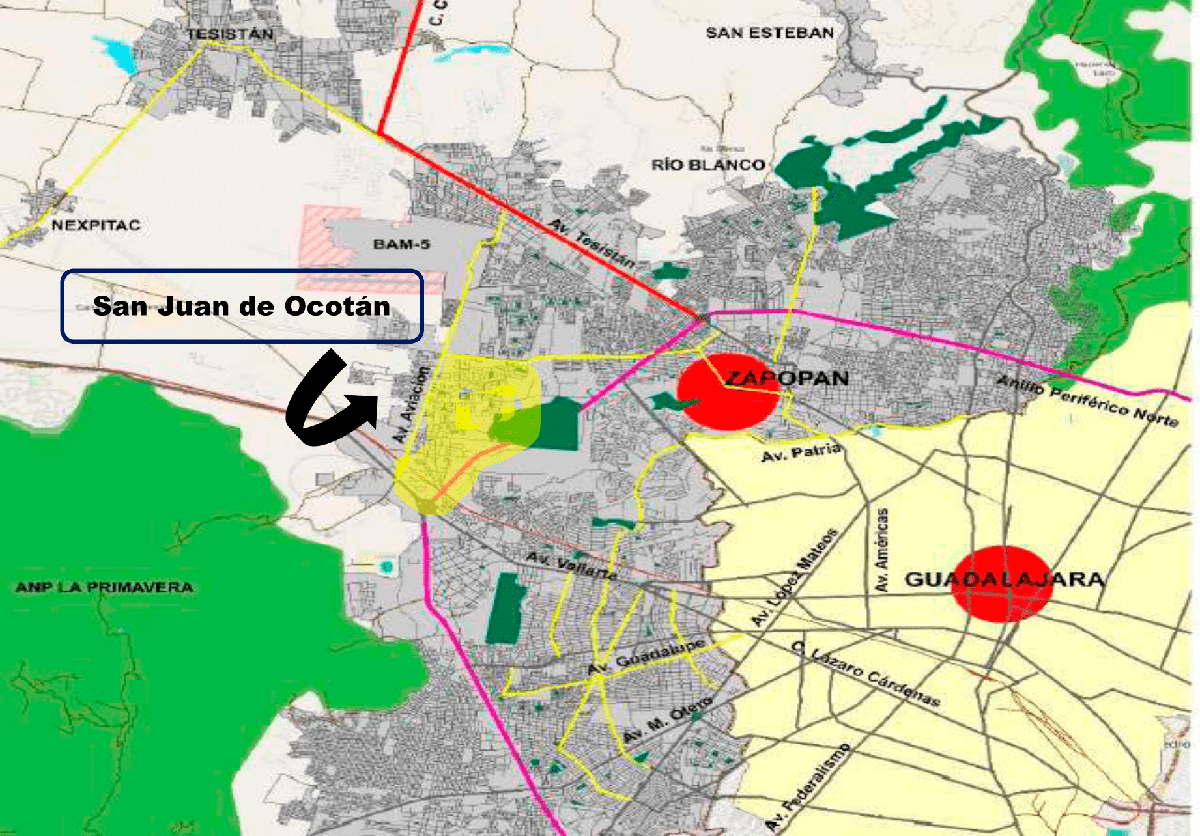 Ubicación de San Juan de Ocotán, Zapopan
