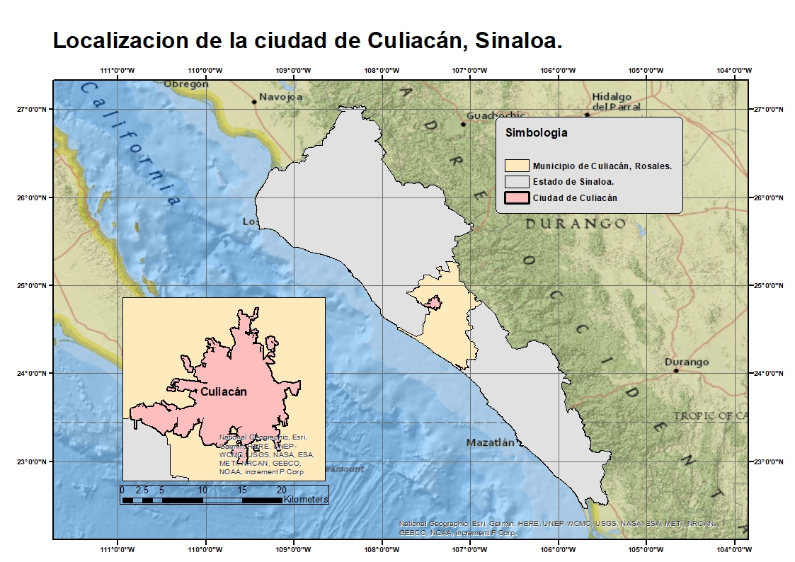 Localización de la ciudad de Culiacán
