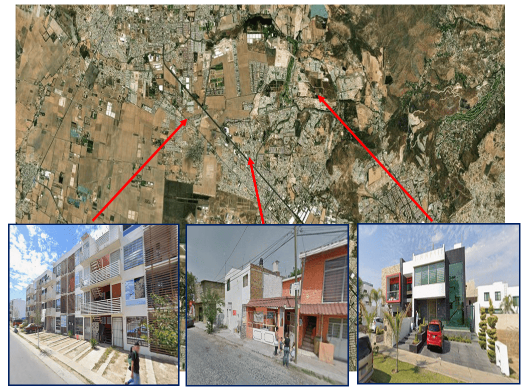 Edificaciones diversas en la zona periurbana Tesistán – Guadalajara